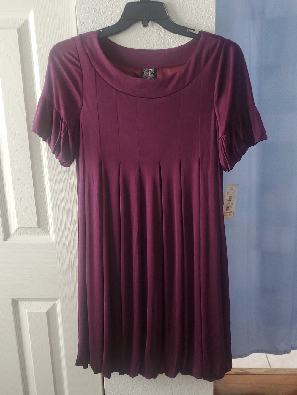 Jax Plum Pleated Short Sleeve Tunic